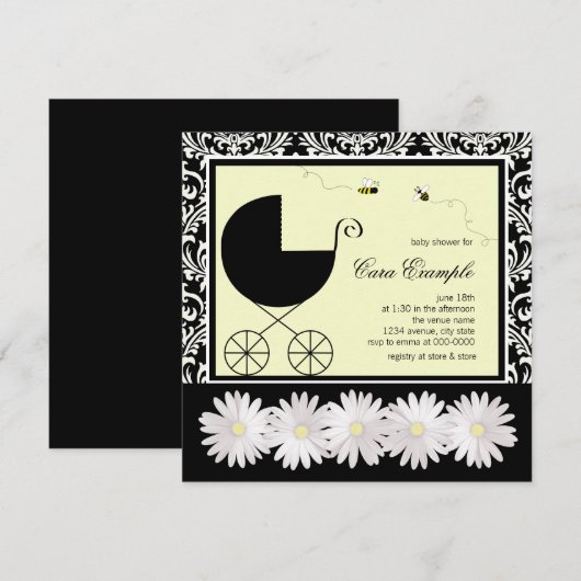 Bumble Bee Baby Shower Uitnodigingen (Voorkant / Achterkant)