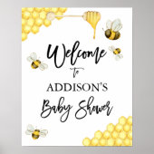 Bumble bee Baby shower Welcome Sign Poster (Voorkant)