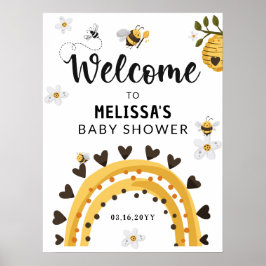 Bumble Bee Baby shower Welkom Poster