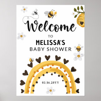 Bumble Bee Baby shower Welkom Poster
