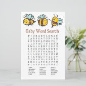Bumble bee Baby shower Word Search Game (Staand voorkant)