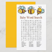 Bumble bee Baby shower Word Search Game (Voorkant / Achterkant)
