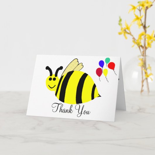 Bumble Bee Baby Verjaardag Dank u kaarten (Gele Bloem)