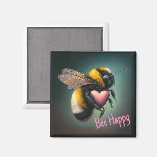 Bumble Bee - Bee Happy - Magnet (Voorkant / Achterkant)