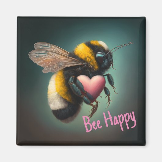 Bumble Bee - Bee Happy - Magnet (Voorkant)