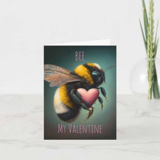 Bumble bee - Bee Mijn Valentijn - Valentijnse Kaar Kaart (Voorkant)