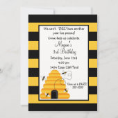 Bumble bee Birthday Invitation Kaart (Voorkant)