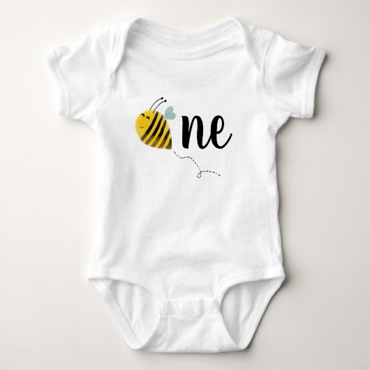 Bumble bee Birthday Party 1e Bee Dag Romper (Voorkant)