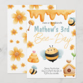 Bumble Bee Birthday Party Invitation Kaart (Voorkant / Achterkant)