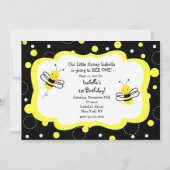 Bumble bee Birthday Party Invitations Honey Kaart (Voorkant)