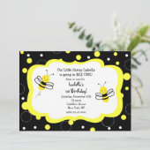 Bumble bee Birthday Party Invitations Honey Kaart (Staand voorkant)