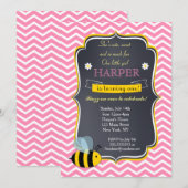 Bumble Bee Birthday Party Invitations Kaart (Voorkant / Achterkant)