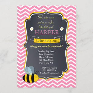 Bumble Bee Birthday Party Invitations Kaart