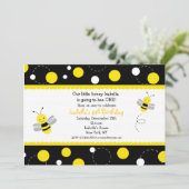 Bumble Bee Birthday Party Invitations Kaart (Staand voorkant)