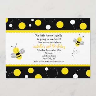 Bumble Bee Birthday Party Invitations Kaart