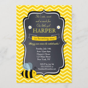 Bumble Bee Birthday Party Invitations Kaart