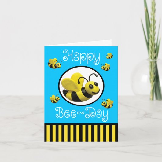 Bumble Bee Birthday Party Kaart (Voorkant)