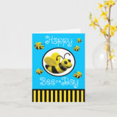 Bumble Bee Birthday Party Kaart (Gele Bloem)