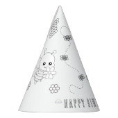 Bumble bee Birthday Party-kleur Uw eigen partijpro Feesthoedjes (Links)