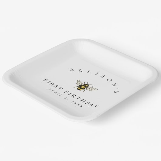 Bumble Bee Birthday party Theme Papieren Bordje (Gebogen)