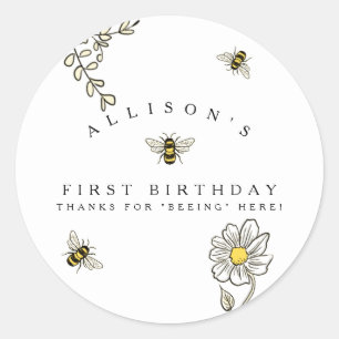 Bumble bee Birthday Ronde Sticker