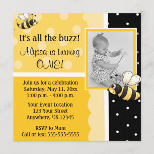 Bumble Bee Birthday Uitnodiging