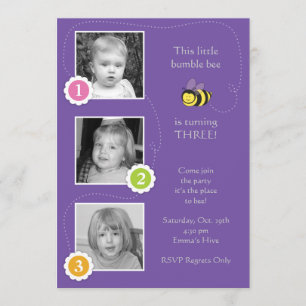 Bumble Bee Birthday Uitnodiging