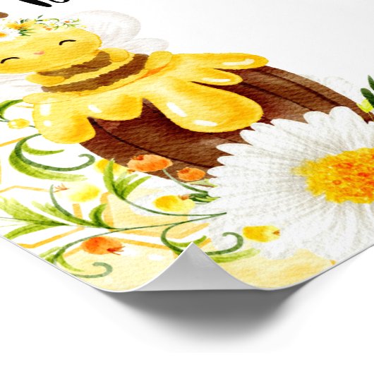 Bumble bee Birthday Welkom Poster (Hoek)