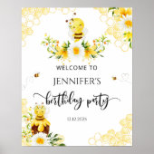 Bumble bee Birthday Welkom Poster (Voorkant)