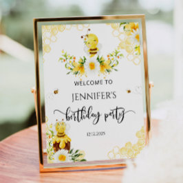 Bumble bee Birthday Welkom Poster