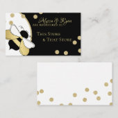 Bumble Bee Black en Gold Baby shower Registry Informatiekaartje (Voorkant / Achterkant)