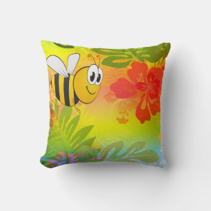 Bumble bee bloem kussen en