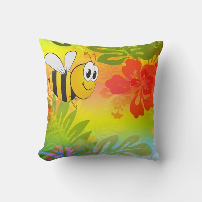 Bumble bee bloem kussen en (Voorkant)