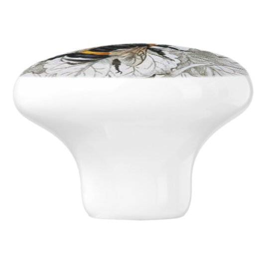 Bumble Bee Botanical Keramische Knop (Zijkant)