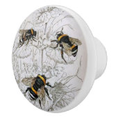 Bumble Bee Botanical Keramische Knop (Rechts)