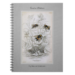 Bumble Bee Botanical op linen Notitieboek