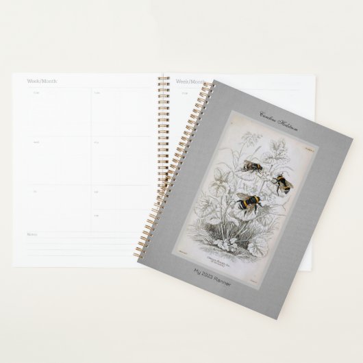 Bumble Bee Botanical op linen Planner (Display)