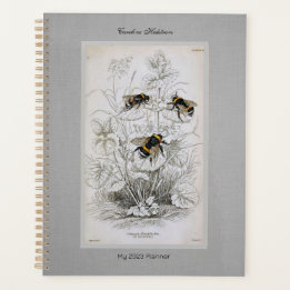 Bumble Bee Botanical op linen Planner