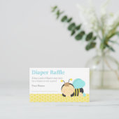 Bumble Bee Boy Baby shower, Luier Raffle Tickets Informatiekaartje (Staand voorkant)