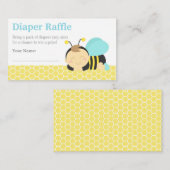 Bumble Bee Boy Baby shower, Luier Raffle Tickets Informatiekaartje (Voorkant / Achterkant)