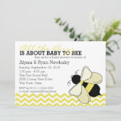 Bumble Bee Buzz-Baby shower Kaart (Staand voorkant)