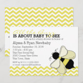 Bumble Bee Buzz-Baby shower Kaart (Voorkant / Achterkant)