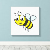 Bumble Bee, Buzz Canvas Afdruk (Insitu (Houten vloer))