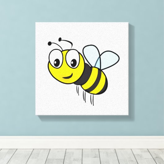 Bumble Bee, Buzz Canvas Afdruk (Insitu (Houten vloer))