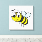 Bumble Bee, Buzz Canvas Afdruk (Insitu (Houten vloer))