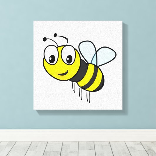 Bumble Bee, Buzz Canvas Afdruk (Insitu (Houten vloer))