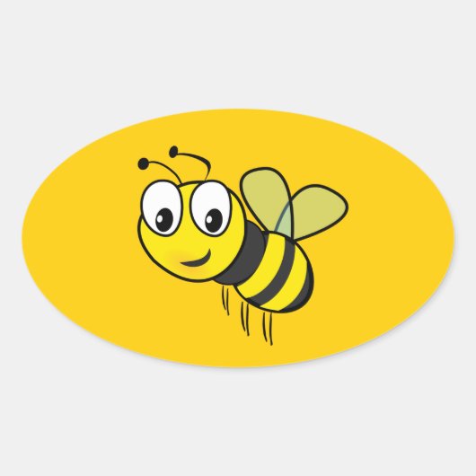 Bumble Bee, Buzz Ovale Sticker (Voorkant)