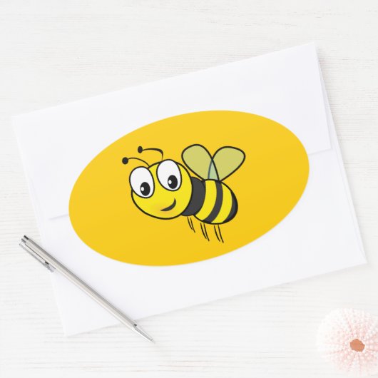 Bumble Bee, Buzz Ovale Sticker (Envelop)