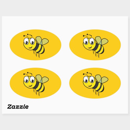 Bumble Bee, Buzz Ovale Sticker (Vel)