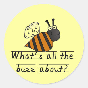 Bumble Bee Buzz Tshirts en cadeautjes Ronde Sticker
